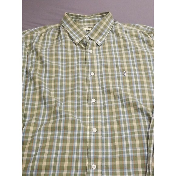Mobile Bay Shirt Mens XXL Button Front Green Plaid Cotton Wrinkle Resistant - Picture 3 of 13